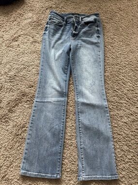 Judy Blue Faded Light Blue Flare Jeans - Wide Leg Denim